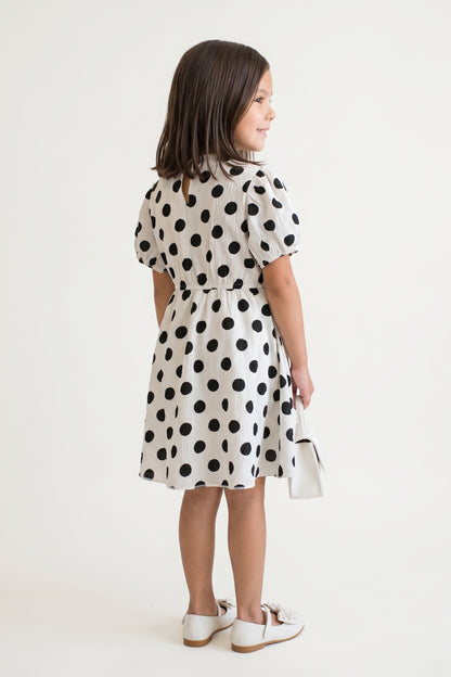 Multi Chiffon Print Button Front Half Sleeve Dress