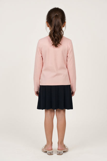 Girls Black Acrylic Knit Regular Fit Skirt