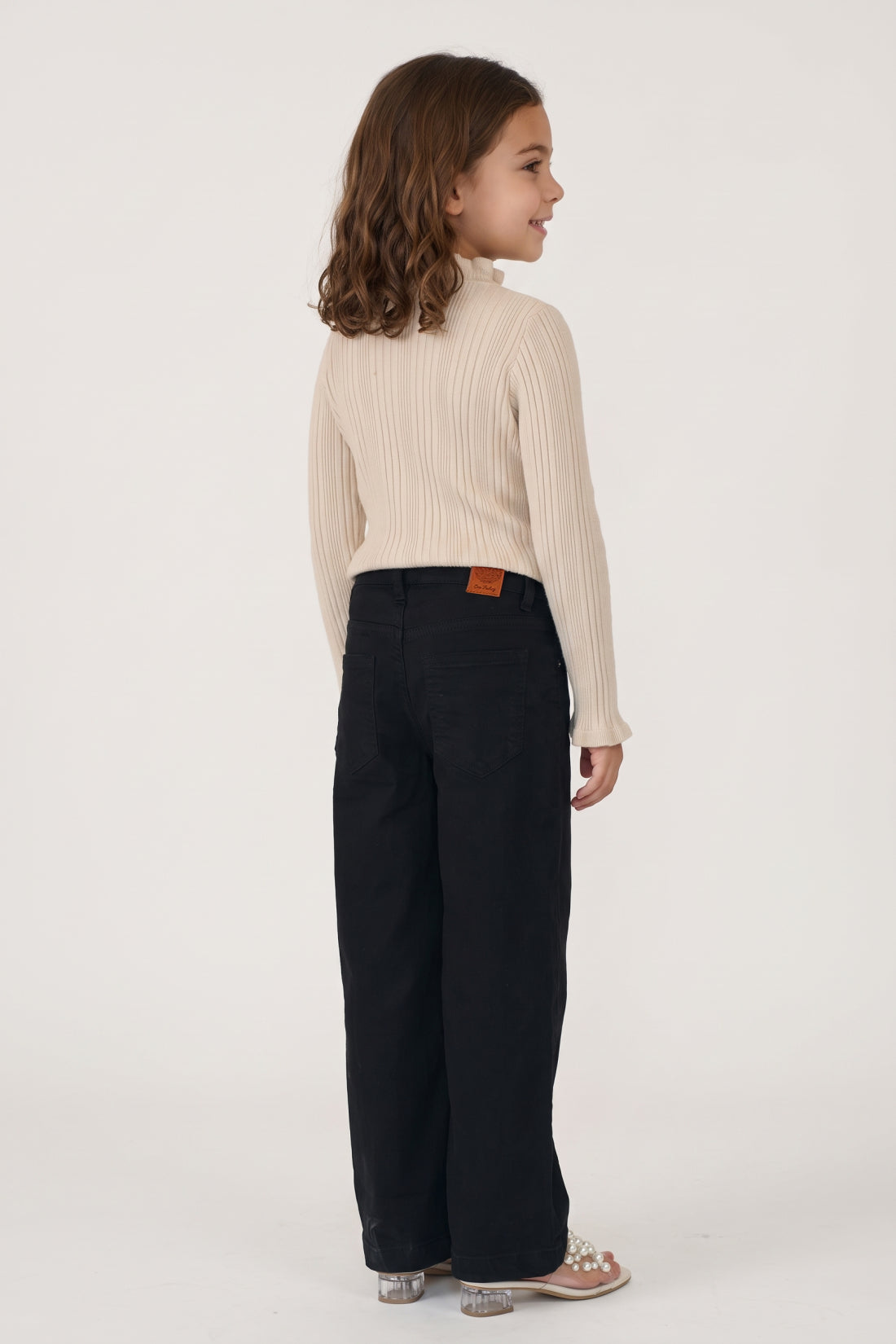 Beige Acrylic High Neck Jumper