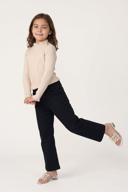 Beige Acrylic High Neck Jumper