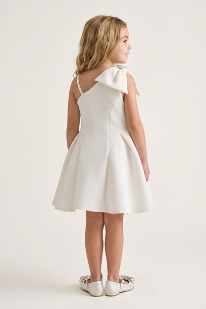 Girls Off White Scuba Regular Fit Dress