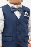 One Friday Navy Blue Waistcoat With White Shirt (2 Pieces set)