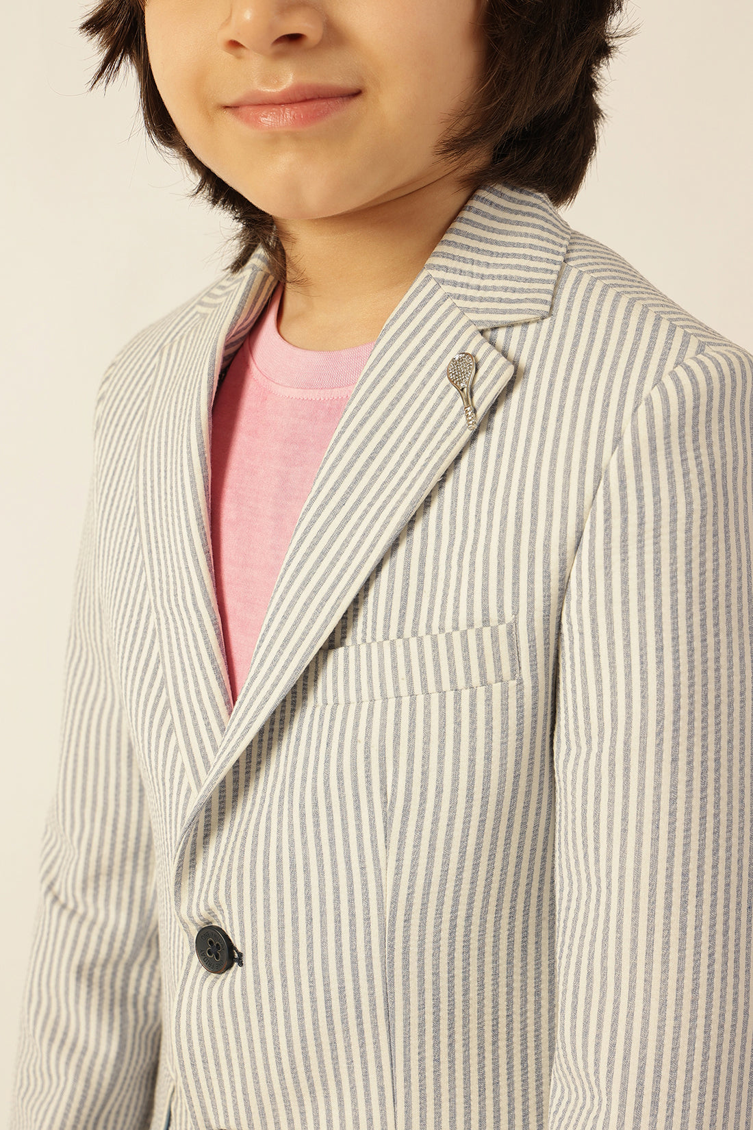 Boys Blue Seersucker Blazer