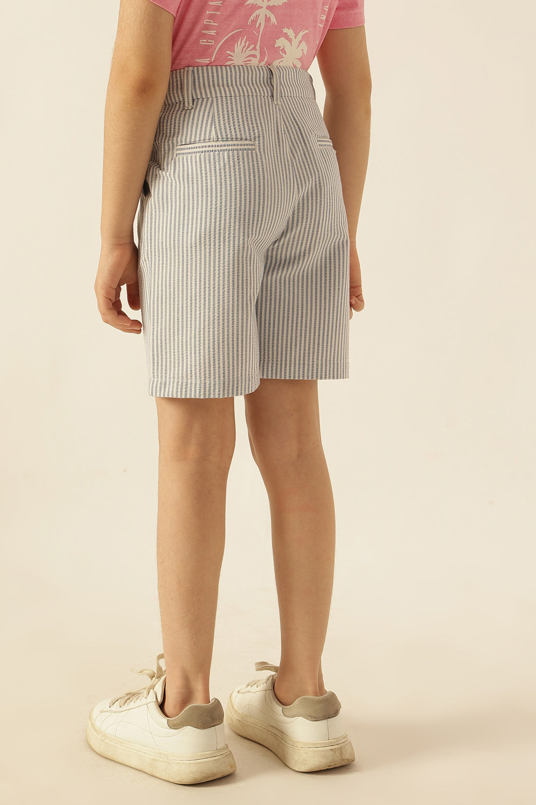 Boys Blue Striped Seersucker Shorts