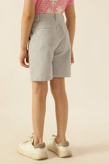 Boys Blue Striped Seersucker Shorts