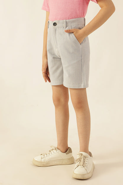 Boys Blue Striped Seersucker Shorts