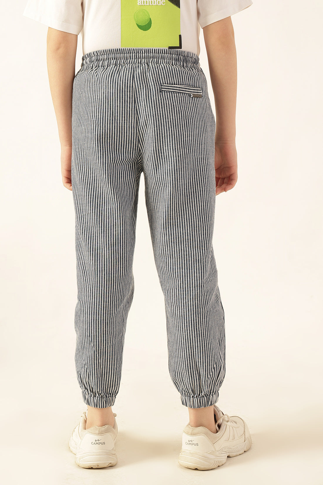 Boys Blue Striped Jogger Pants