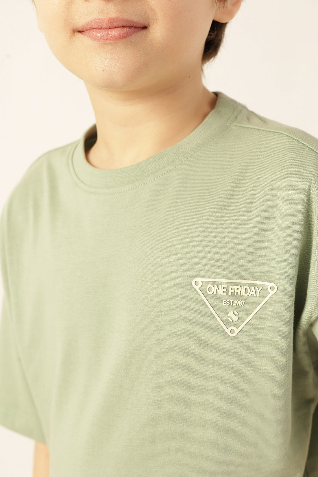 Boys Green Printed Jersey Knit T-Shirt