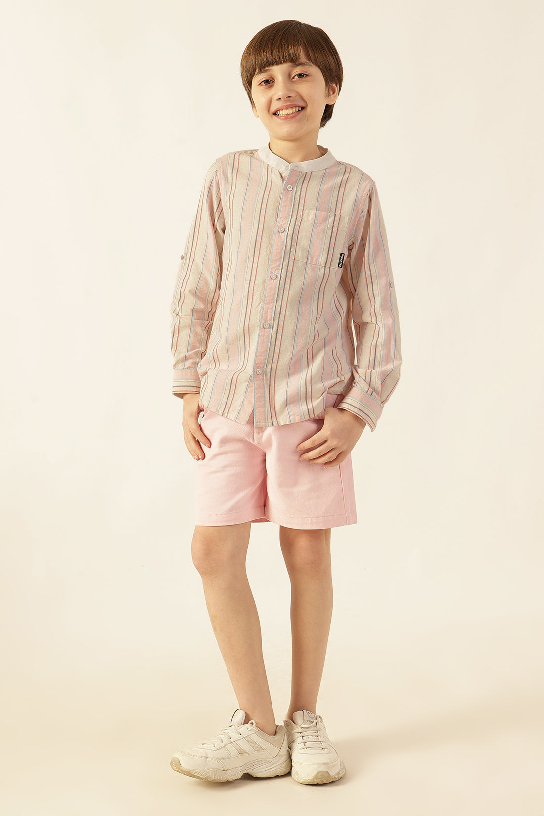 Boys Multi Color Casual Striped Shirt