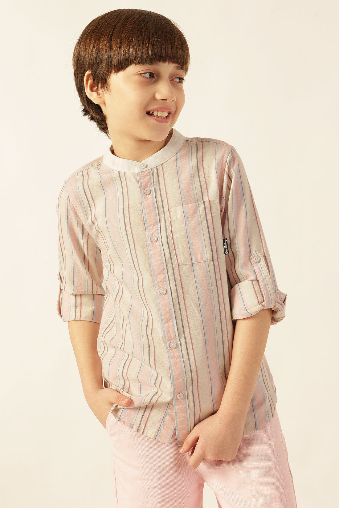 Boys Multi Color Casual Striped Shirt