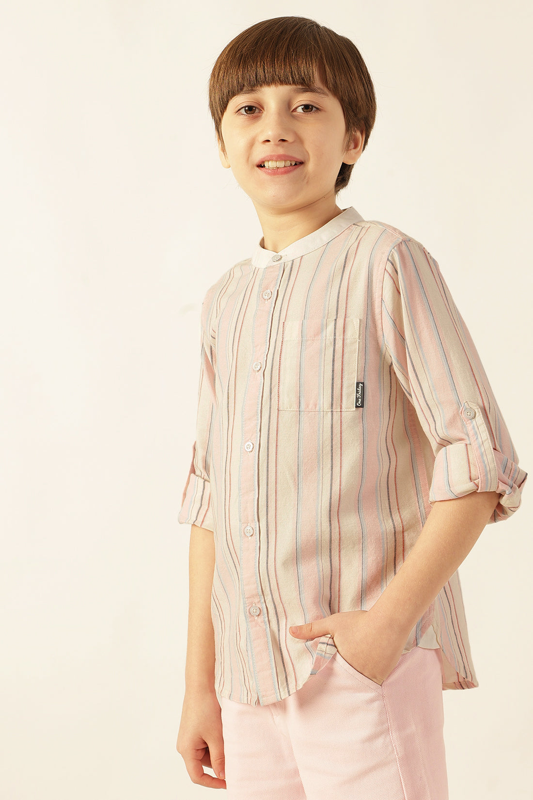 Boys Multi Color Casual Striped Shirt