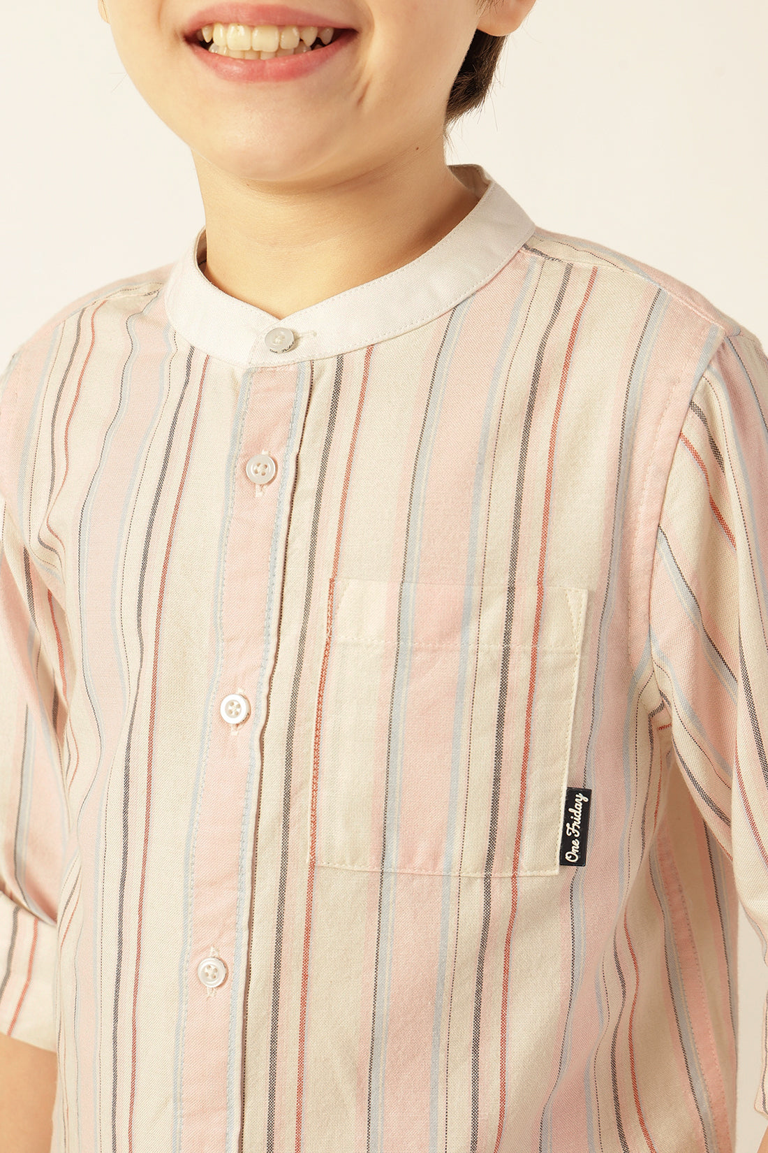 Boys Multi Color Casual Striped Shirt