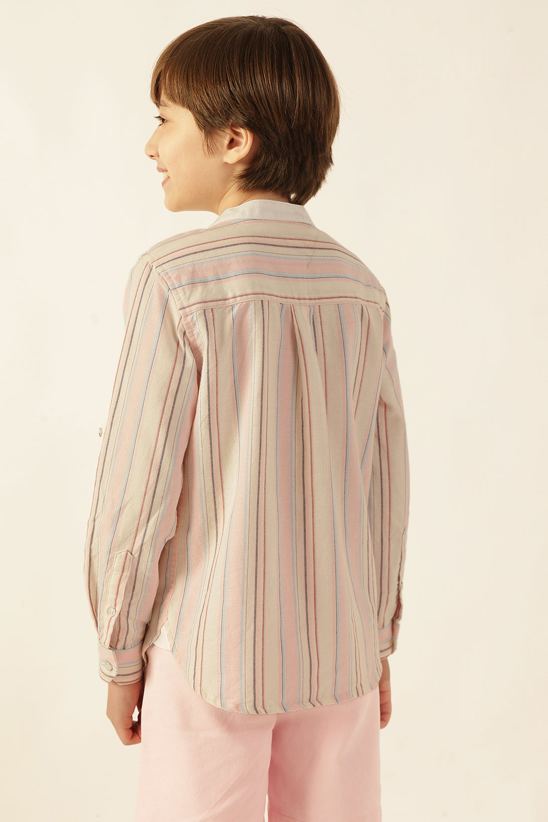 Boys Multi Color Casual Striped Shirt