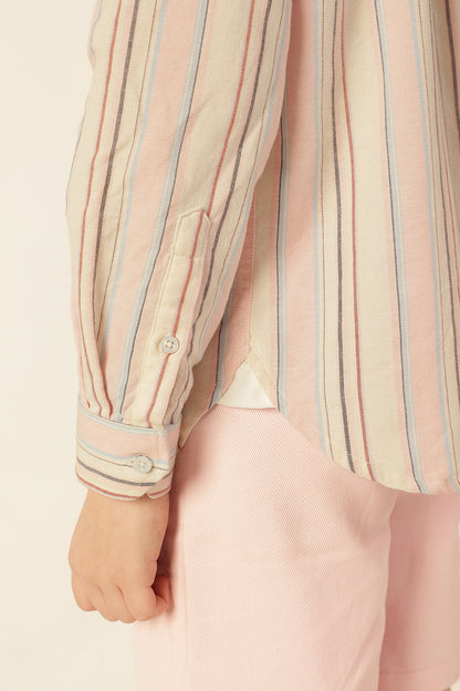 Boys Multi Color Casual Striped Shirt