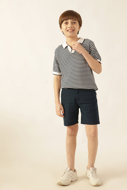 Boys Multi Striped Jacquard Polo T-Shirt