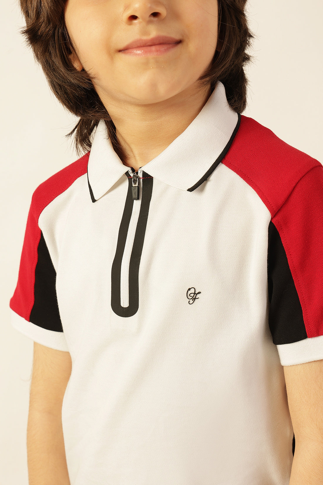 Boys Multi Printed Polo Neck Knit T-Shirt
