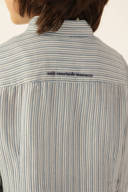 Boys Blue Striped Cotton Shirt
