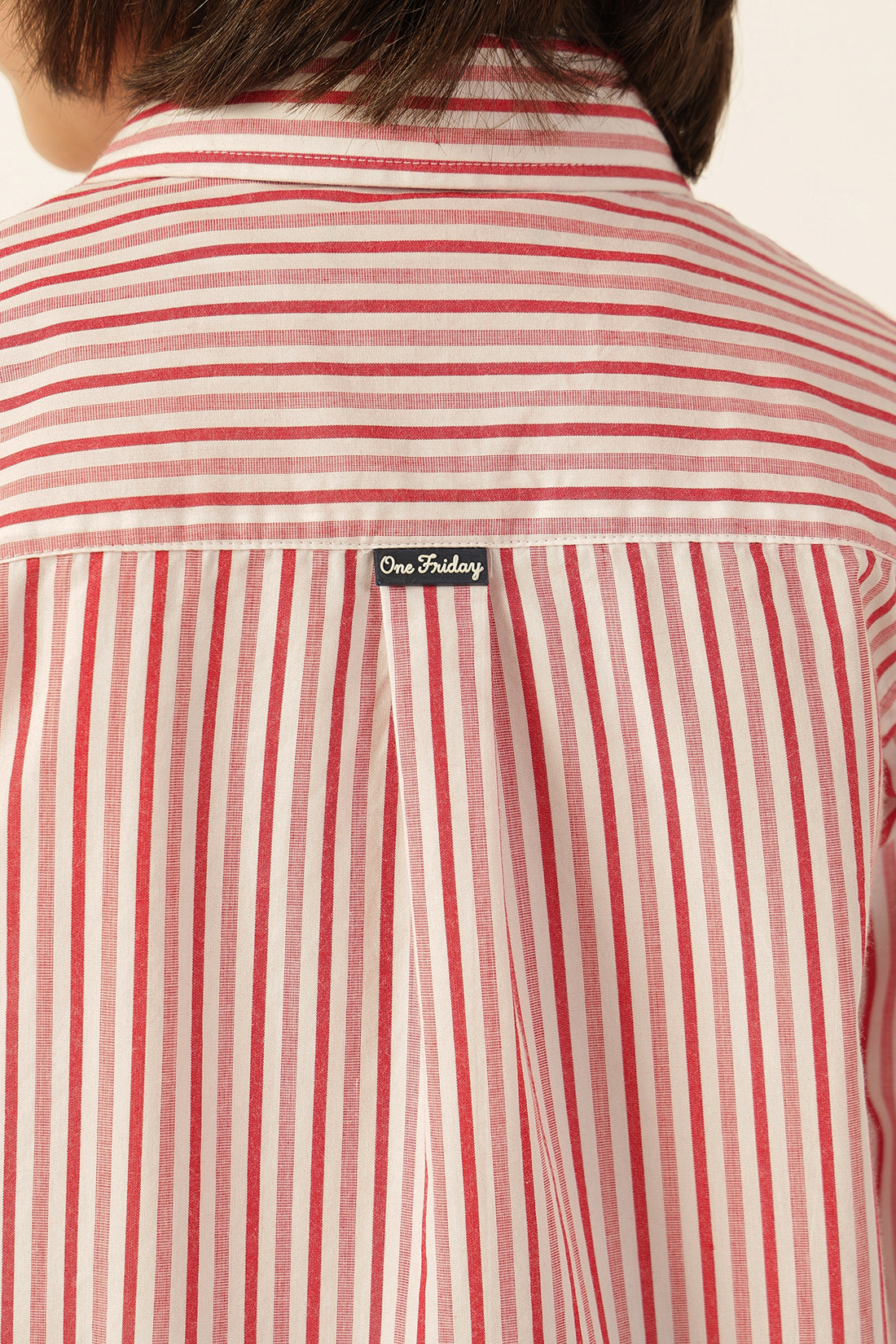 Boys Red Striped Cotton Shirt