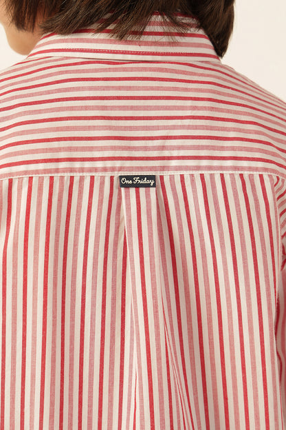 Boys Red Striped Cotton Shirt
