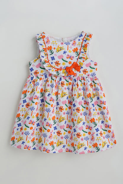 Kids Girls Floral Drop Waist Fit Sleeveless Printed Dress by One Friday