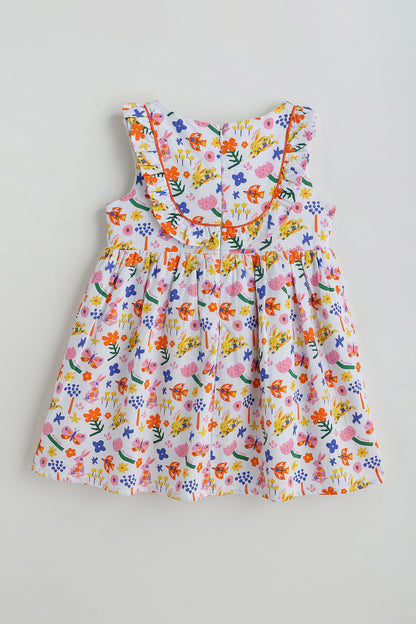 Kids Girls Floral Drop Waist Fit Sleeveless Printed Dress by One Friday