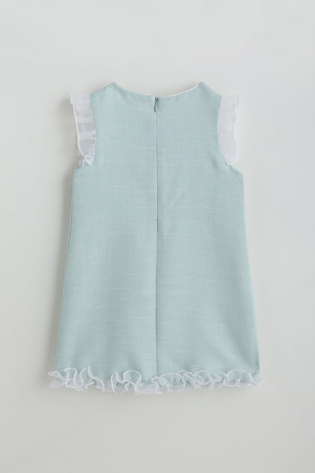 Kids Girls Mint A-Line Sleeveless Textured Fabric Dress