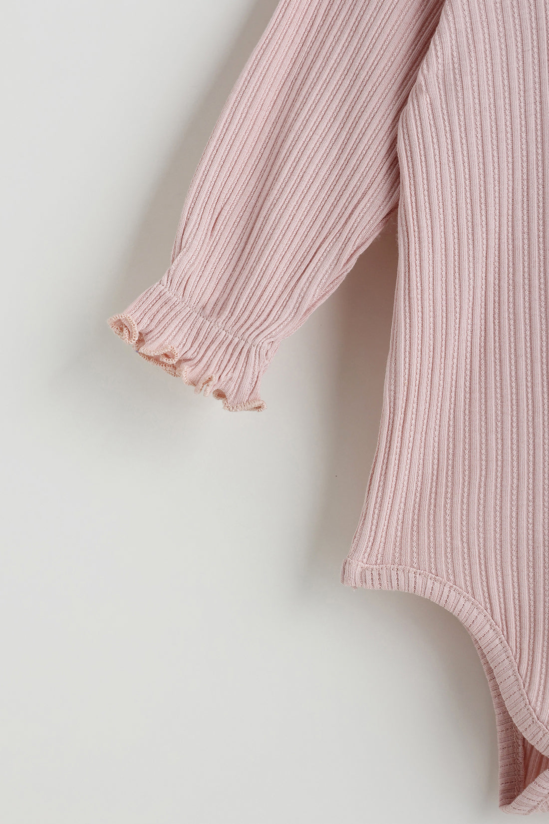 Kids Girls Peach Regular Fit Full Sleeve Solid Onesie by One Friday