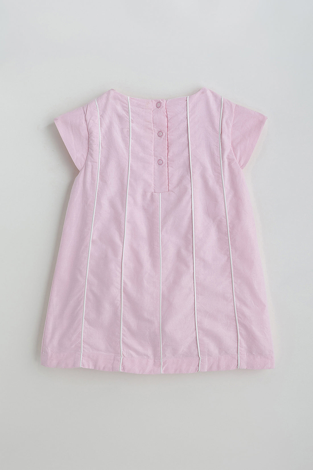 Kids Girls Pink A-Line Cap Sleeve Solid Dress