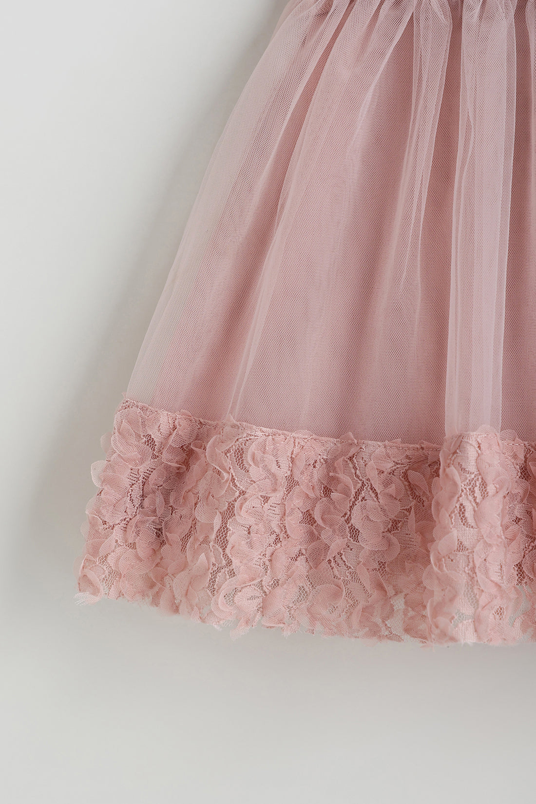 Kids Girls Peach Fit and Flare Sleeveless Solid Dress