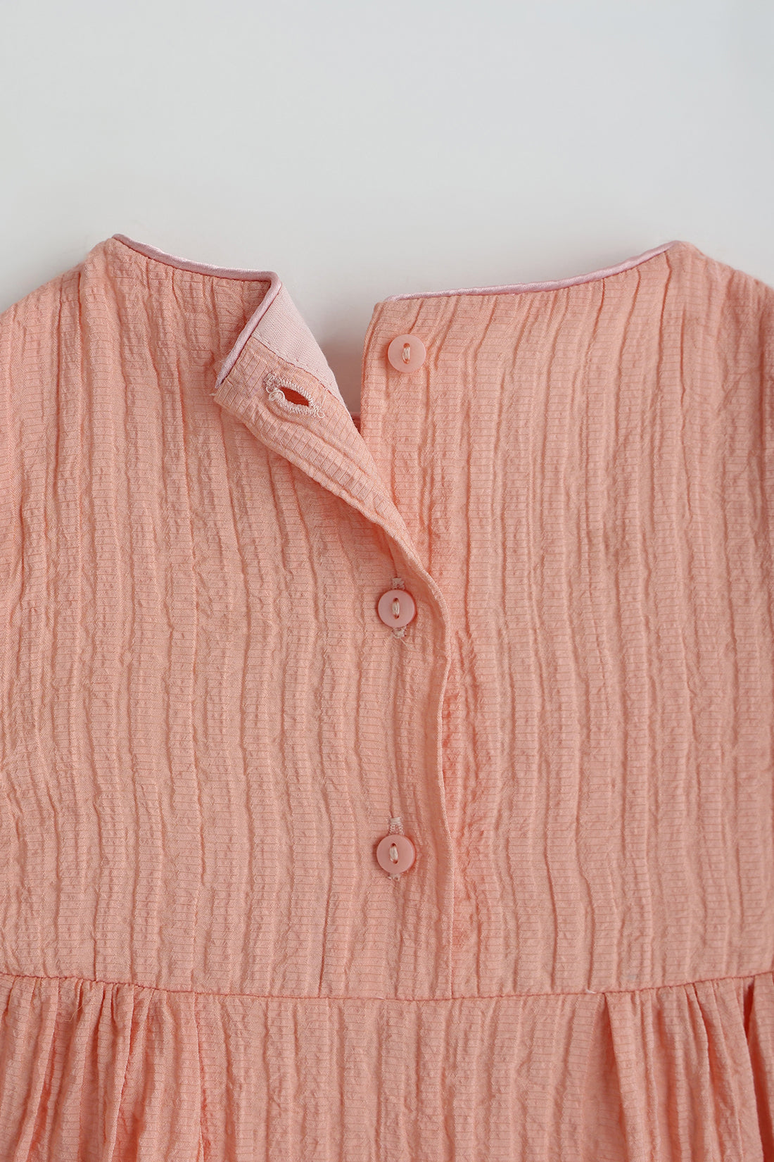 Kids Girls Peach Fit and Flare Cap Sleeve Solid Dress by One Friday