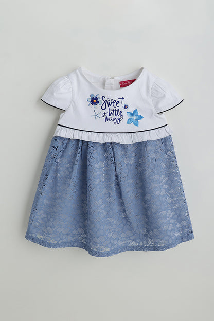 Kids Girls White Drop Waist Fit Cap Sleeve Solid Dress by One Friday