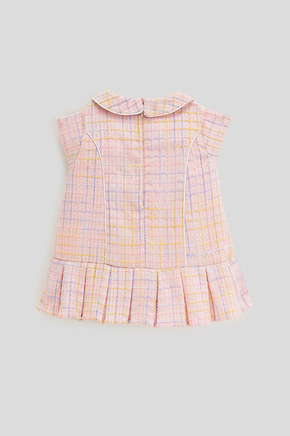 Baby Girls Pink Boucle Dress | One Friday