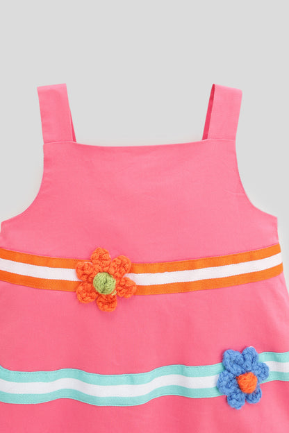 Baby Girls Pink Sleeveless Dress