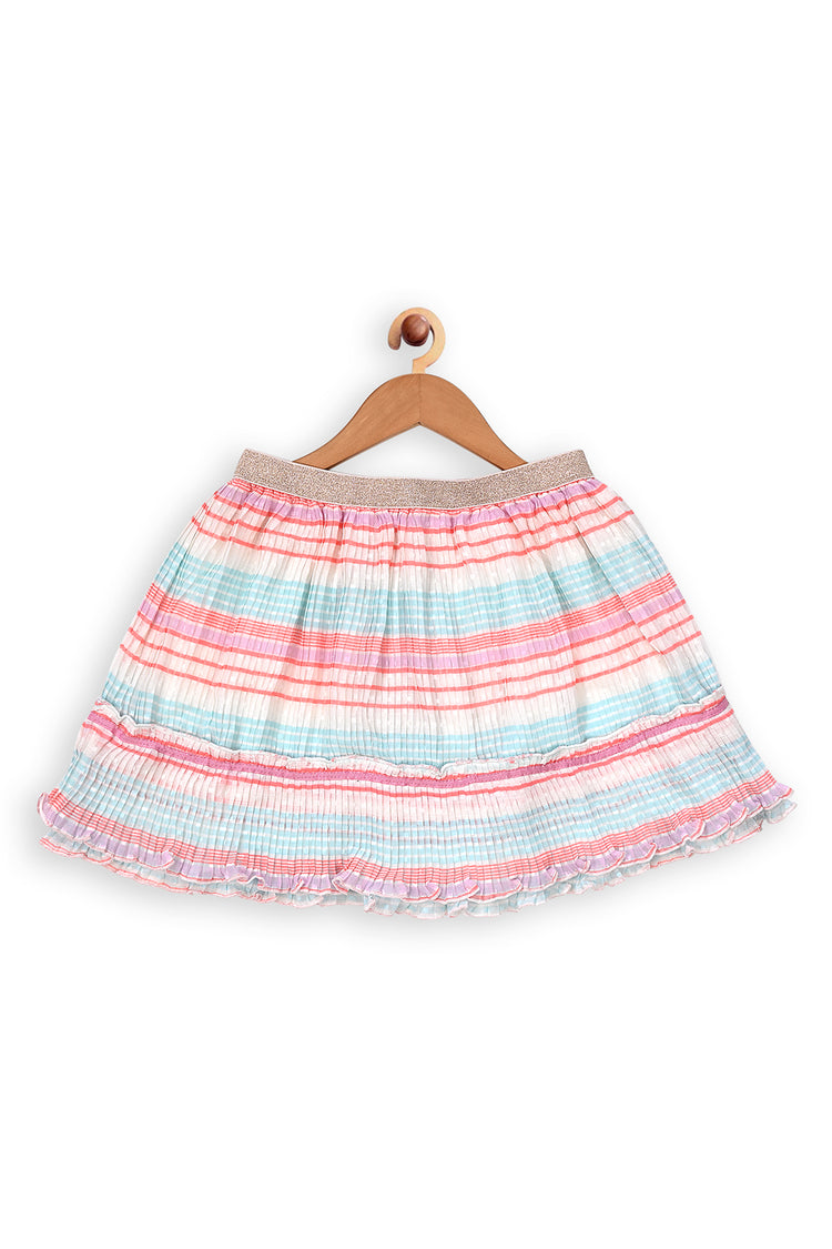 Kids Girls Multicolor Pleated Skirt