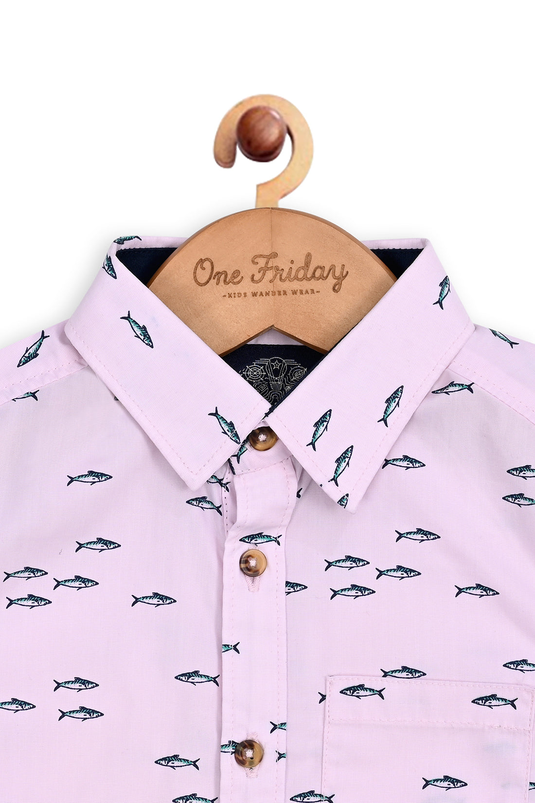 One Friday Kids Boys Pink Animal Printed Shirt