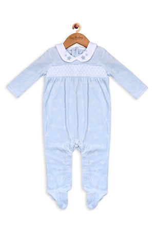 One Friday Baby Girls Blue Peter Pan Collar Romper