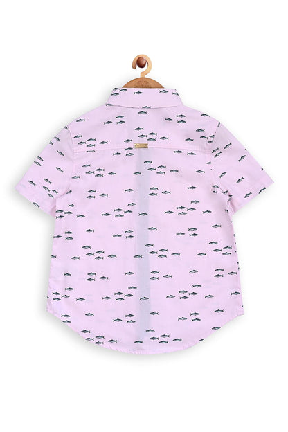 One Friday Kids Boys Pink Animal Printed Shirt - One Friday World