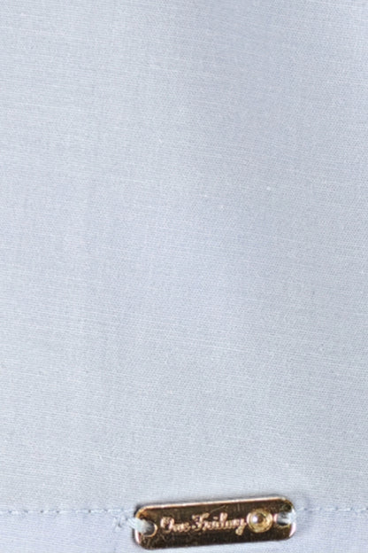 Girls Blue Cotton Poplin Shirt Collar Top