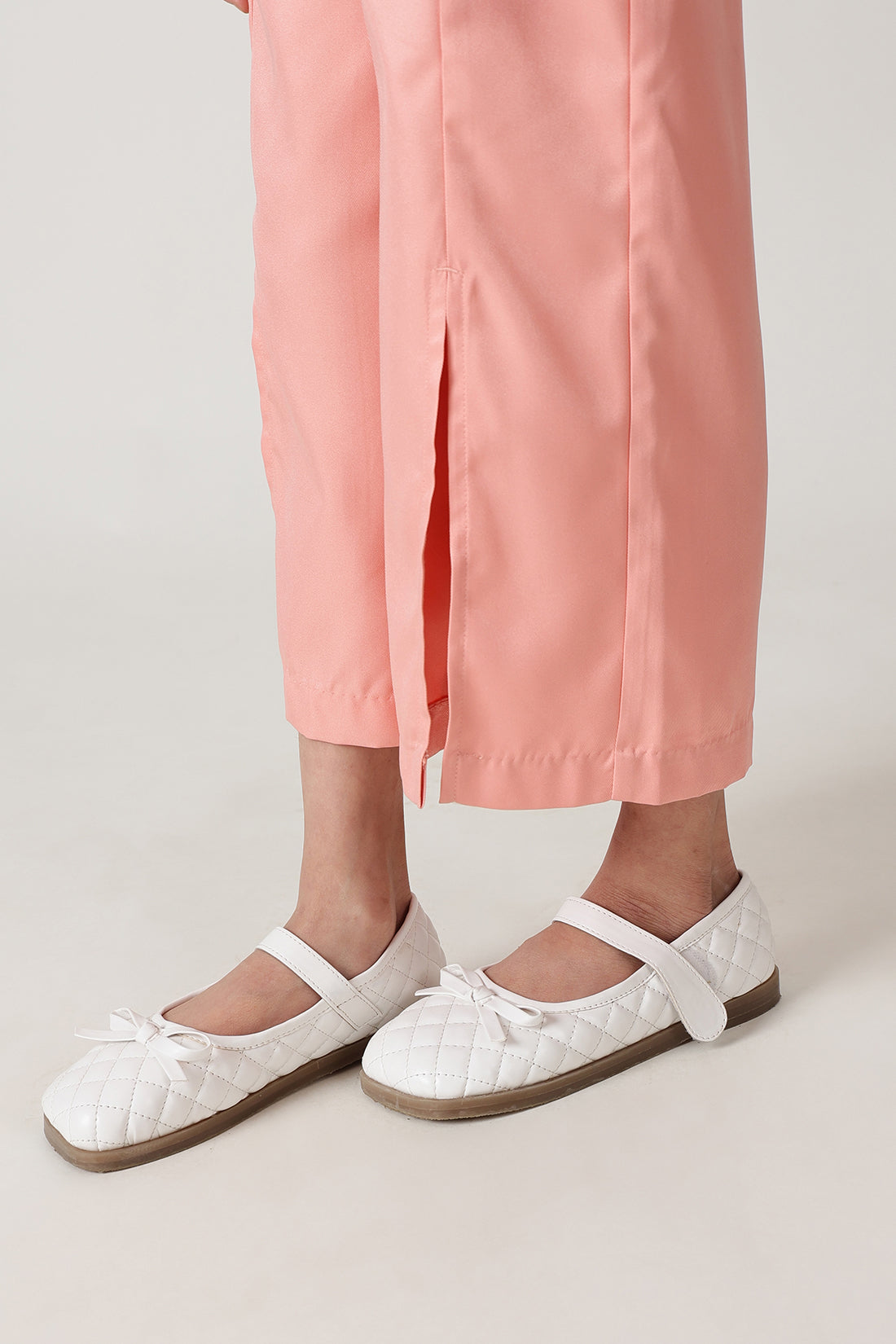 Girls Peach Flared Solid Trouser by One Friday