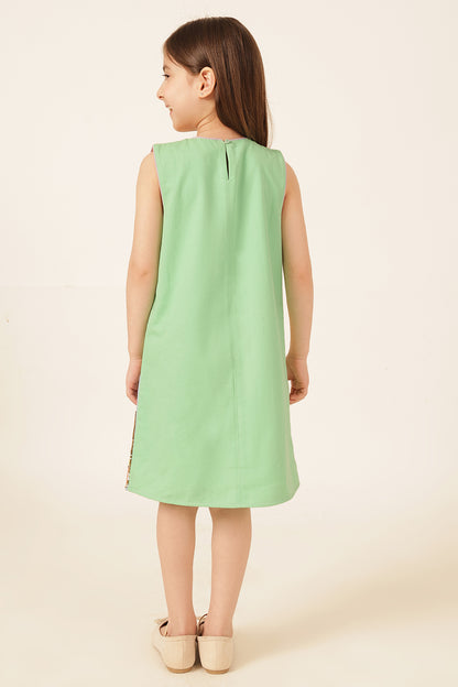 Girls Multi Printed Cotton Twill Dress