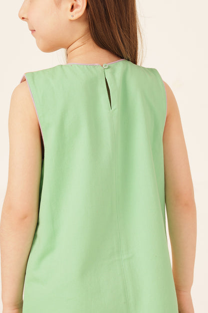 Girls Multi Printed Cotton Twill Dress