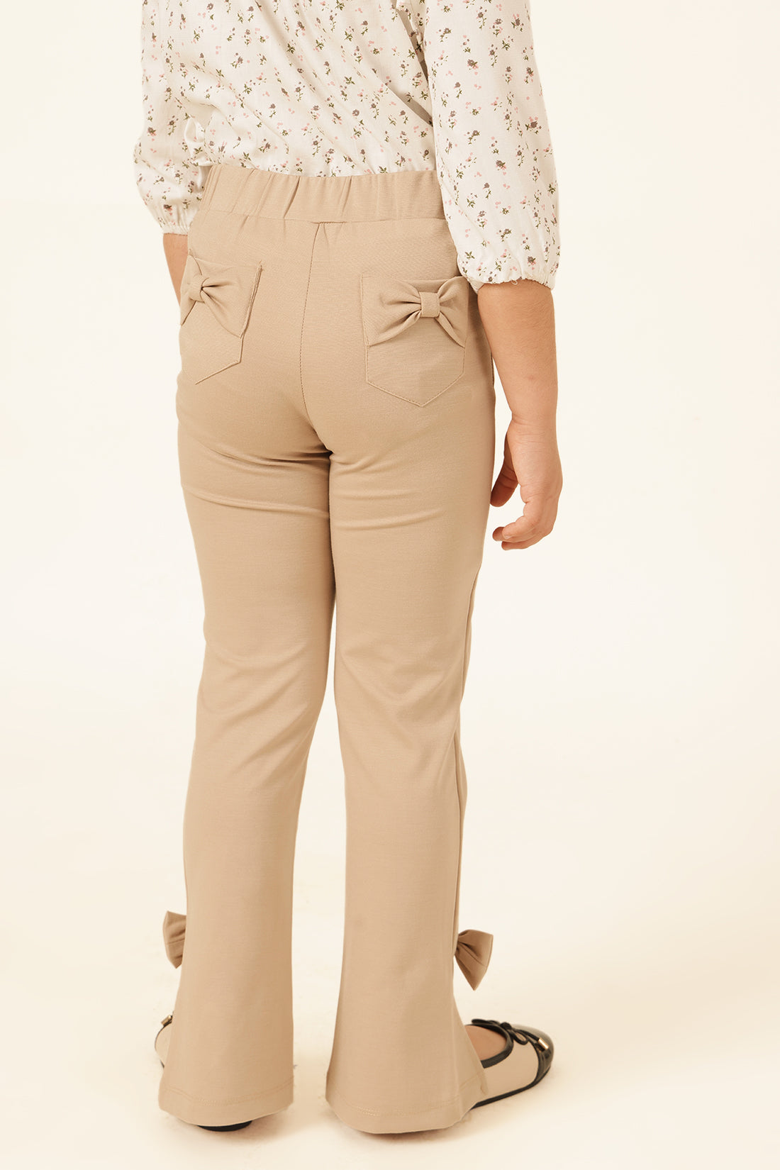 Girls Brown Solid Tencel Lycra Jegging