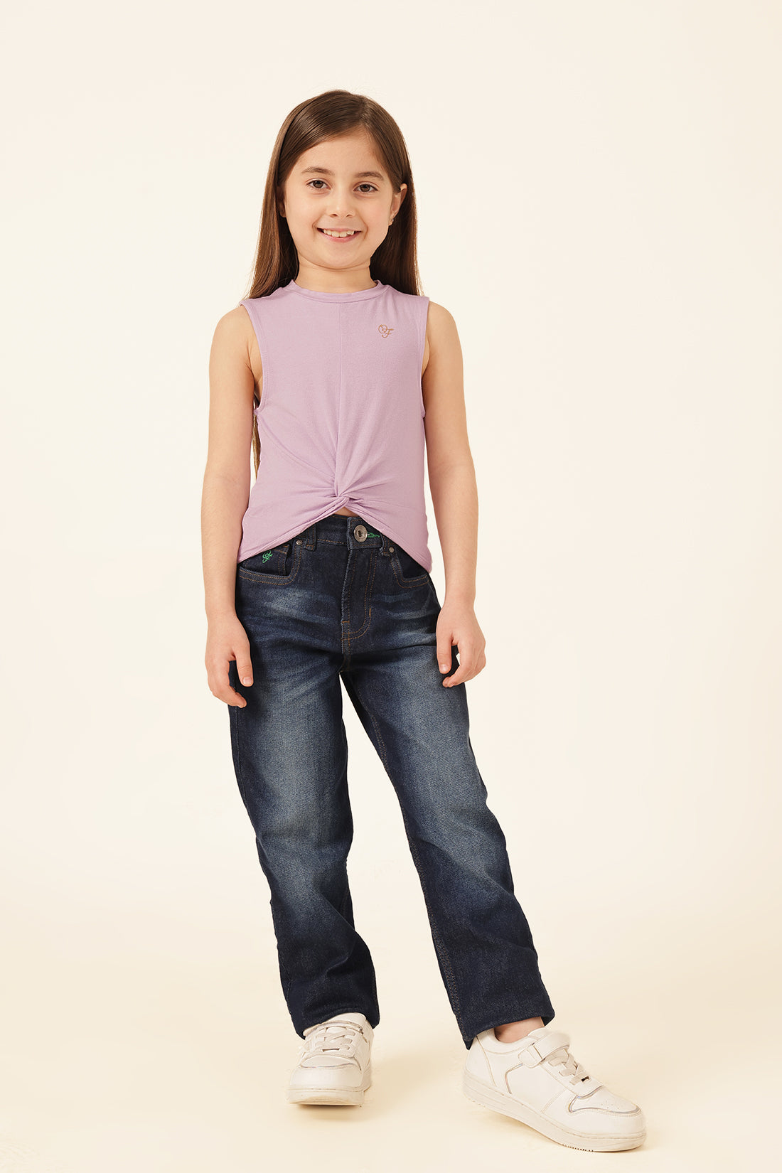 Girls Lilac Printed Cotton Jersey T-Shirt