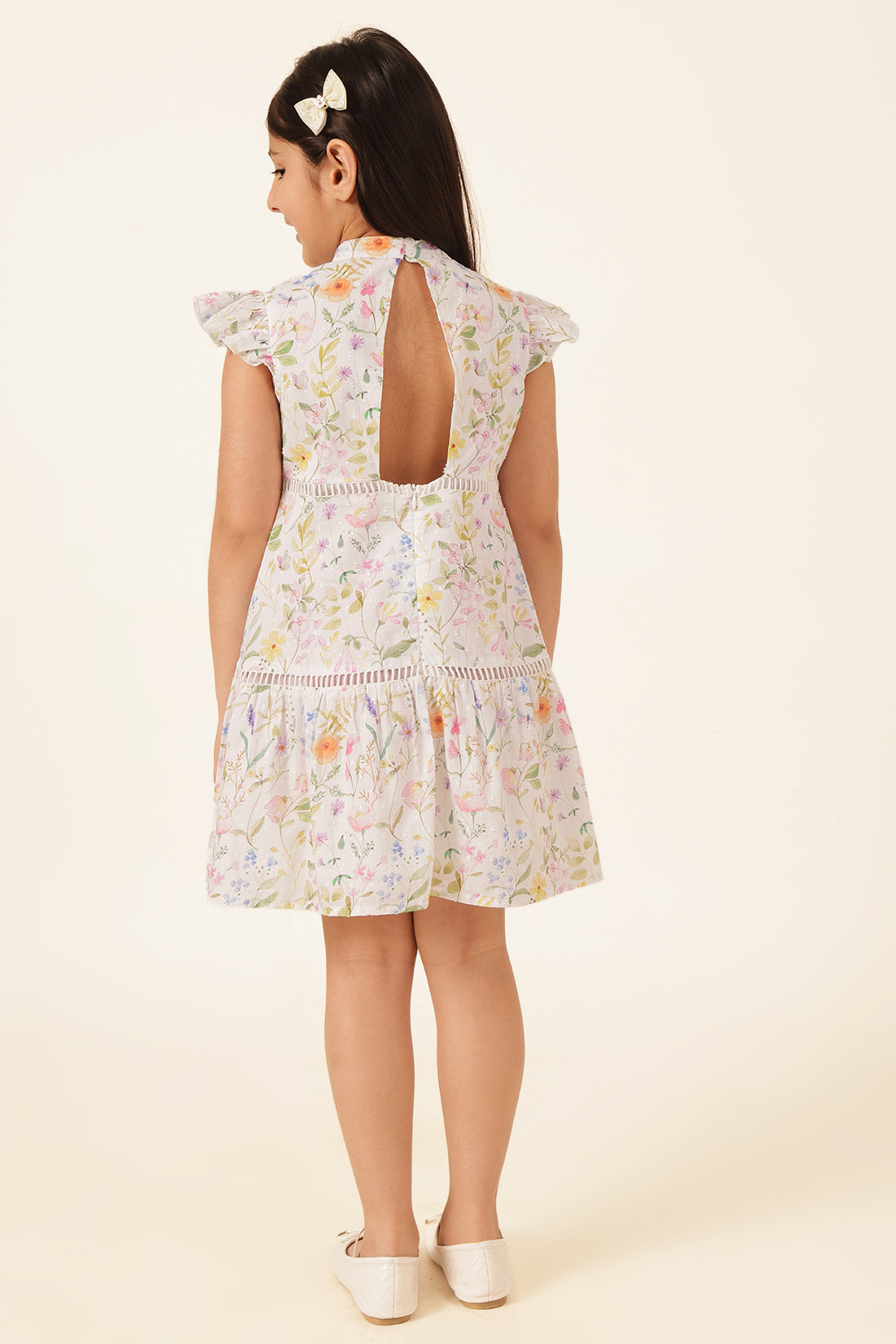 Girls Multi Printed Cotton Dobby Dress