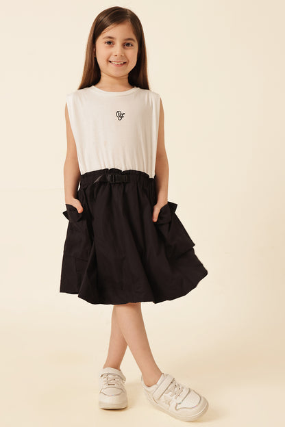 Girls Multi Printed Cotton Jersey Dress