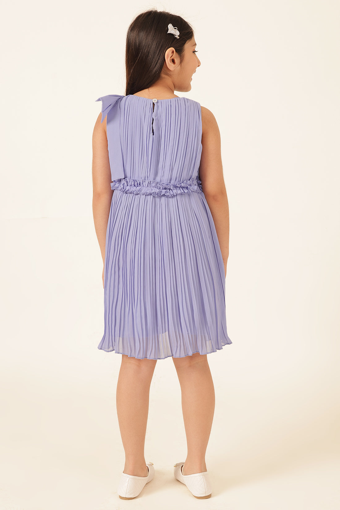 Girls Blue Poly Georgette Dress