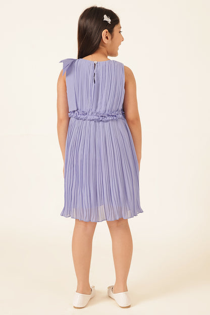 Girls Blue Poly Georgette Dress