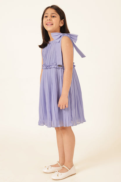 Girls Blue Poly Georgette Dress
