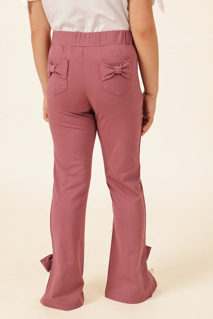 Girls Pink Solid Tencel Lycra Jegging