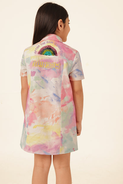 Girls Multi Tie Dye Shirt Dress
